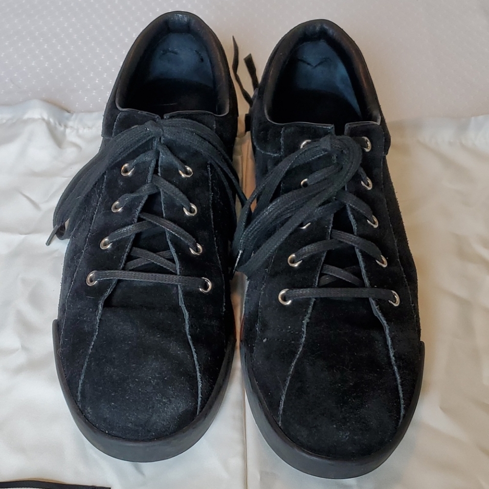 Gucci Black Suede Lace Up Shoes